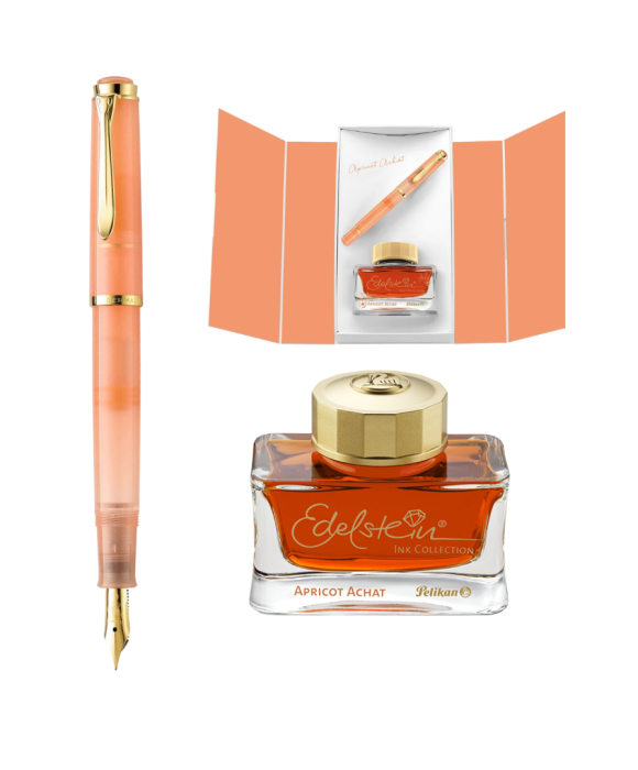 Set Stilou Classic M200 Apricot Achat + Edelstein Ink Apricot Achat, Pelikan [6]