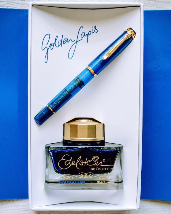 Set Stilou Classic M200 Golden Lapis + Edelstein Ink Golden Lapis, Pelikan [7]