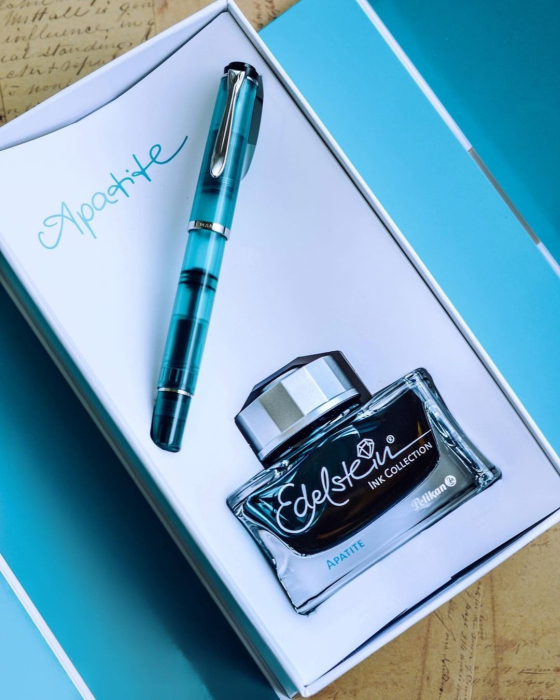 Set Stilou Classic M205 Apatite + Edelstein Ink Apatite 50 ml Gift Set, Pelikan [2]