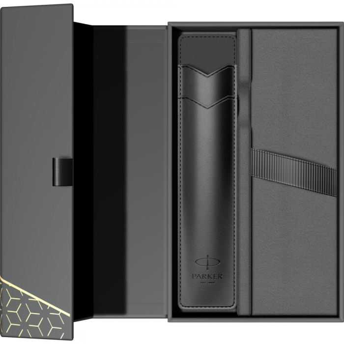 Set Stilou Parker IM Royal Black Matte CT In Cutie cadou cu etui Parker [4]