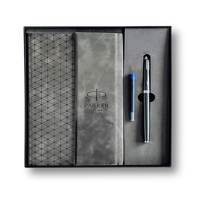 Set Stilou Parker IM Royal Light Blue Grey CT + Agenda Parker [3]