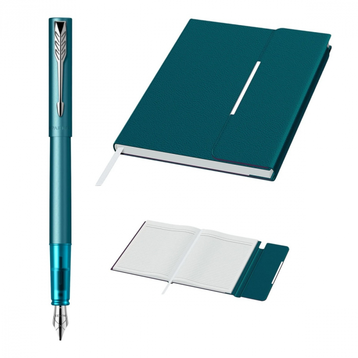 Set Stilou Parker Vector XL Royal Teal + Notes B6 Emerald [1]