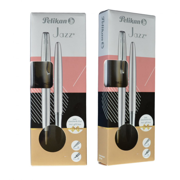 Set Stilou + Pix Pelikan Jazz Noble, Silver [2]