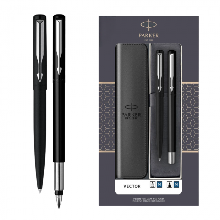 Set Stilou + Pix Vector Matt Black CT, Parker [1]