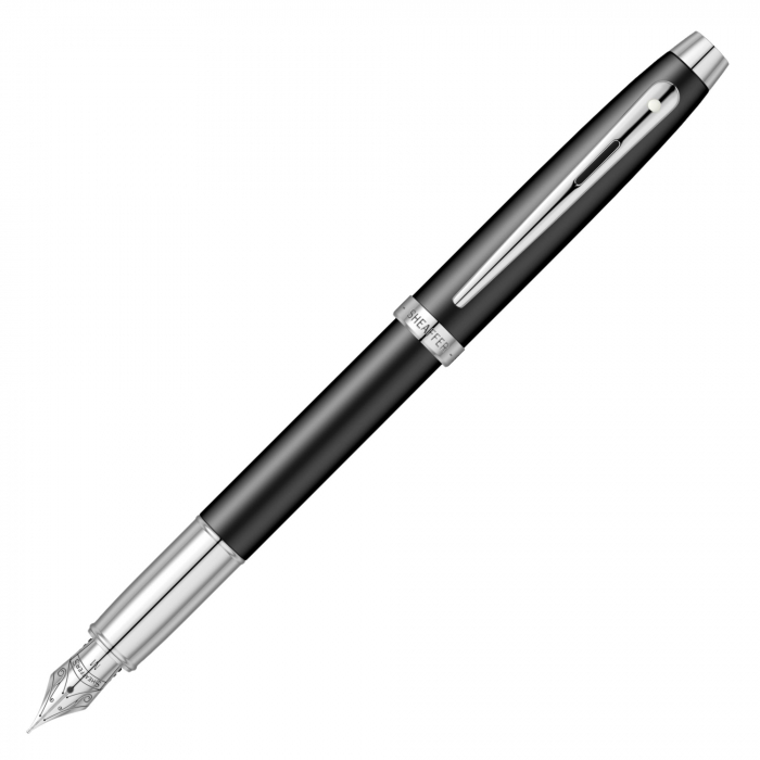 Set Stilou Sheaffer 100 Glossy Black + Cutie cu Suport Card din Piele [2]
