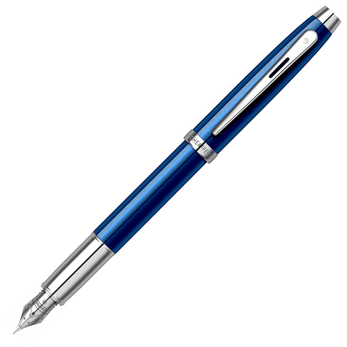 Set Stilou Sheaffer 100 Glossy Blue + Cutie cu Suport Card din Piele [4]