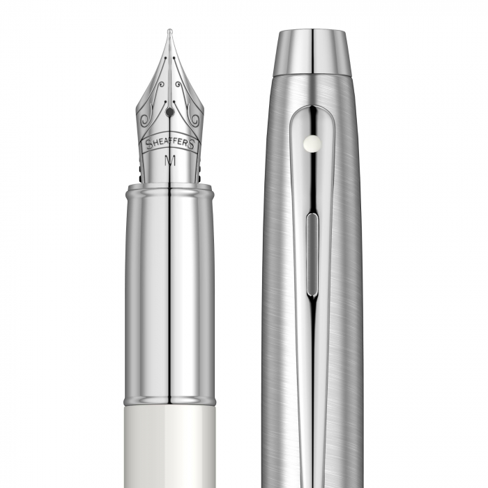 Set Stilou Sheaffer 100 Glossy White + Cutie cu Suport Card din Piele [4]