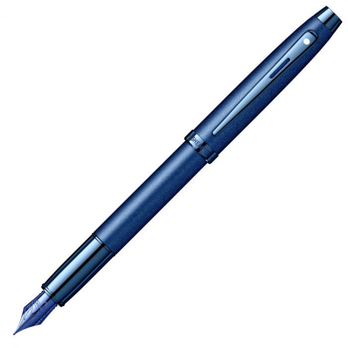 Set Stilou Sheaffer 100 Satin Blue + Cutie cu Suport Card din Piele [2]