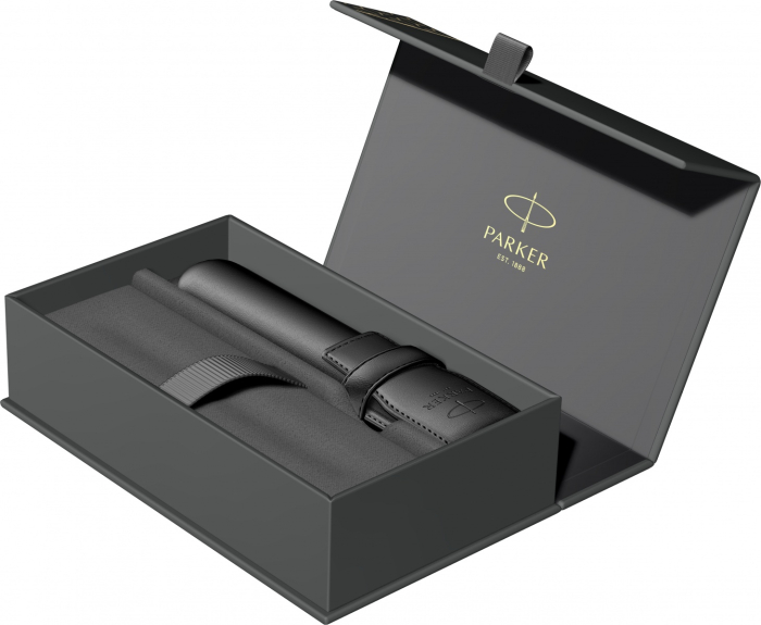 Set Stilou Sonnet Royal 18k Black GT in cutie Parker cu etui Piele, Parker [4]