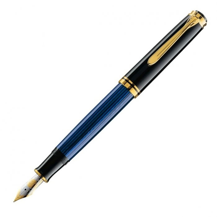 Set Stilou Souveran M800 Black-Blue + Calimara Edelstein Sapphire 50 ml Pelikan [3]