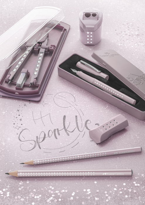 Set Cadou Stilou Grip Sparkle Rose Metalic, Faber-Castell [3]