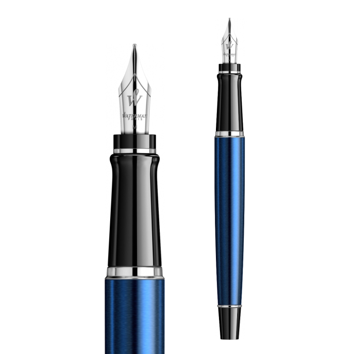 Set Stilou Waterman Expert DeLuxe Metallic Blue + Călimară Cerneală + Convertor [5]