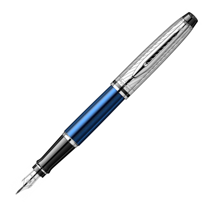 Set Stilou Waterman Expert DeLuxe Metallic Blue + Călimară Cerneală + Convertor [2]