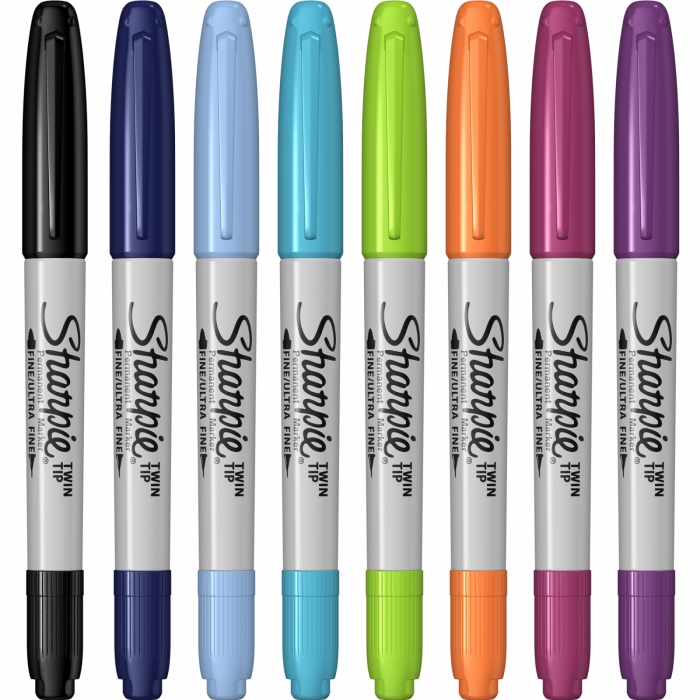 Set 8 Markere Permanente Twin Tip Bullet Sharpie [2]