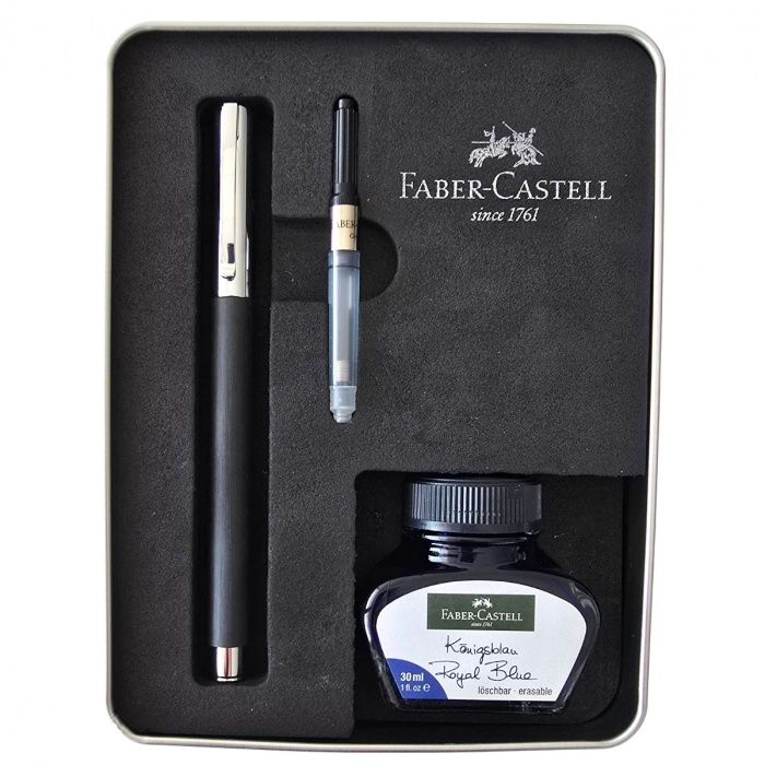 Stilou Ambition Precious Resin Negru + calimara + convertor Faber-Castell [7]