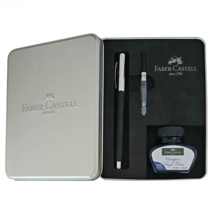 Stilou Ambition Precious Resin Negru + calimara + convertor Faber-Castell [8]