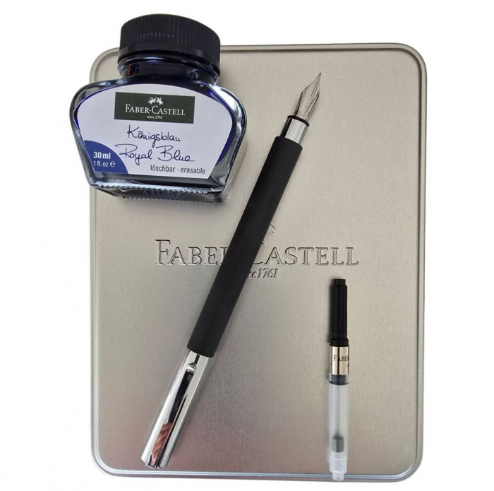 Stilou Ambition Precious Resin Negru + calimara + convertor Faber-Castell [6]