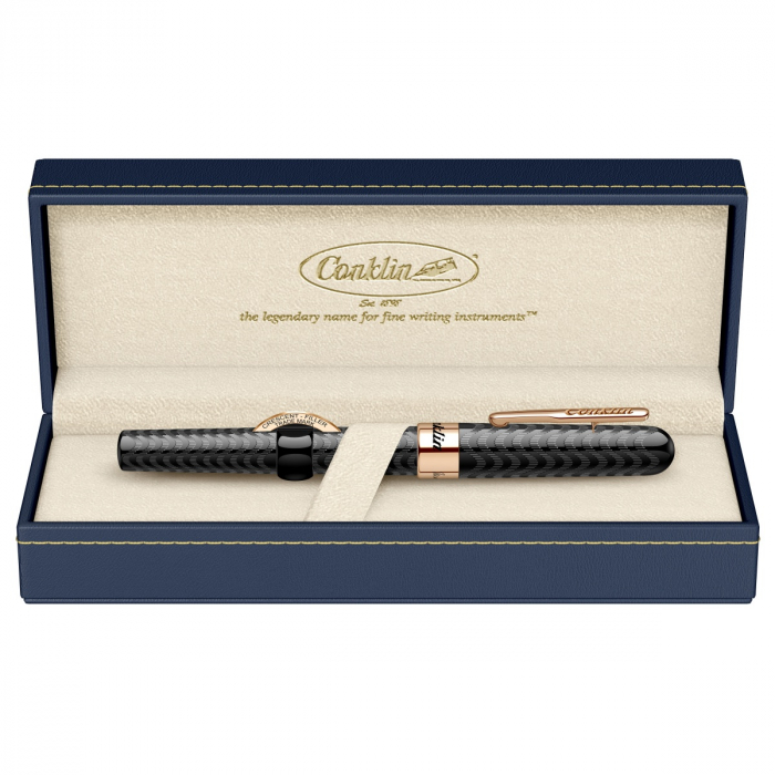 Stilou Conklin Mark Twain Crescent Filler Black Chase PGT, Conklin [11]