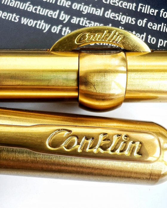 Stilou Conklin Mark Twain Crescent Filler LE Brass GT [6]