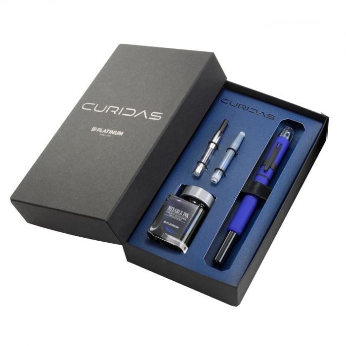 Set Stilou Curidas Albastru Cauciucat Pachet Special, Platinum [1]