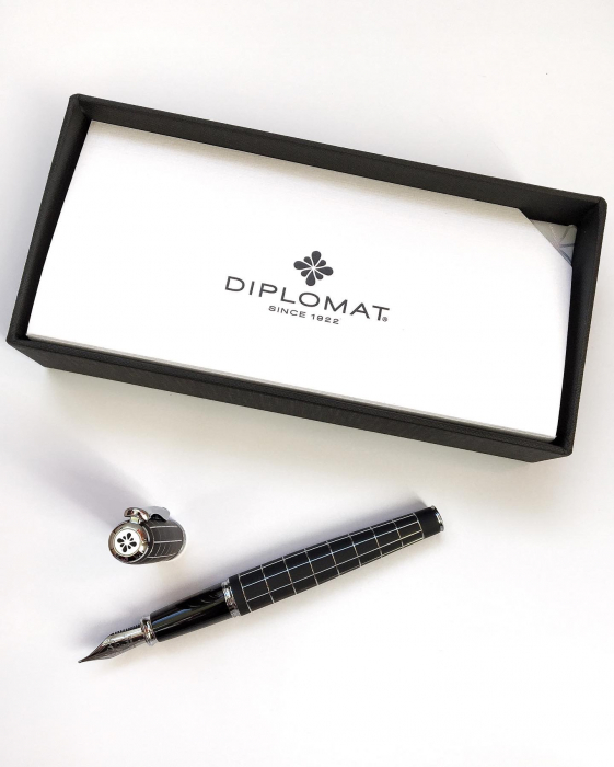 Stilou Excellence A2 Plus Rhomb Guilloche Black CT,Diplomat [4]