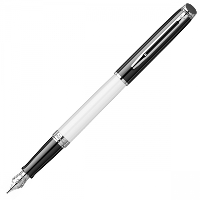 Set Stilou Hemisphere Colour Blocking Black & White PDT in cutie cu etui, Waterman [2]