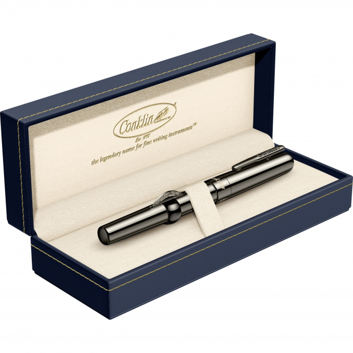Stilou Mark Twain Crescent Filler Gun Metal GMT, Conklin [4]
