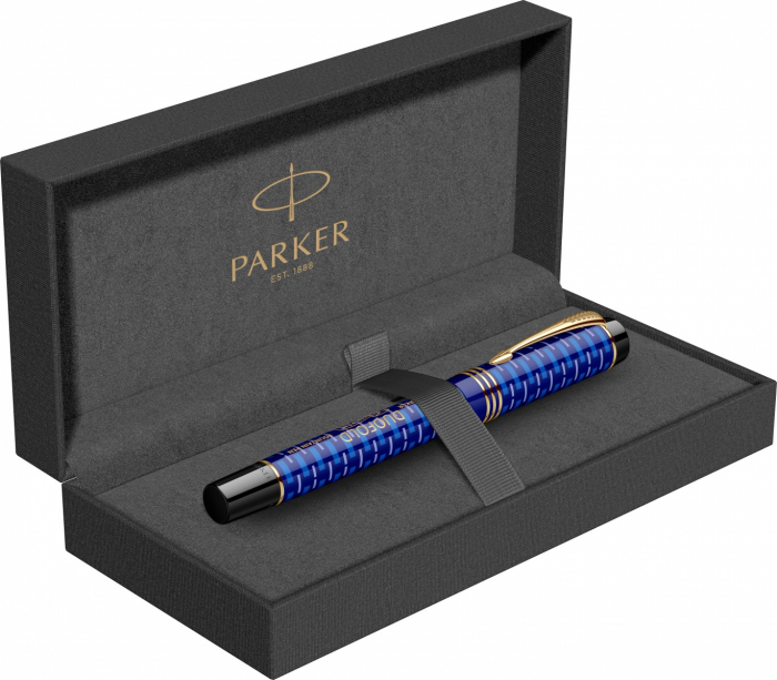Stilou Parker Duofold Royal LE 100th Anniversary Blue GT, Centennial 18k [10]