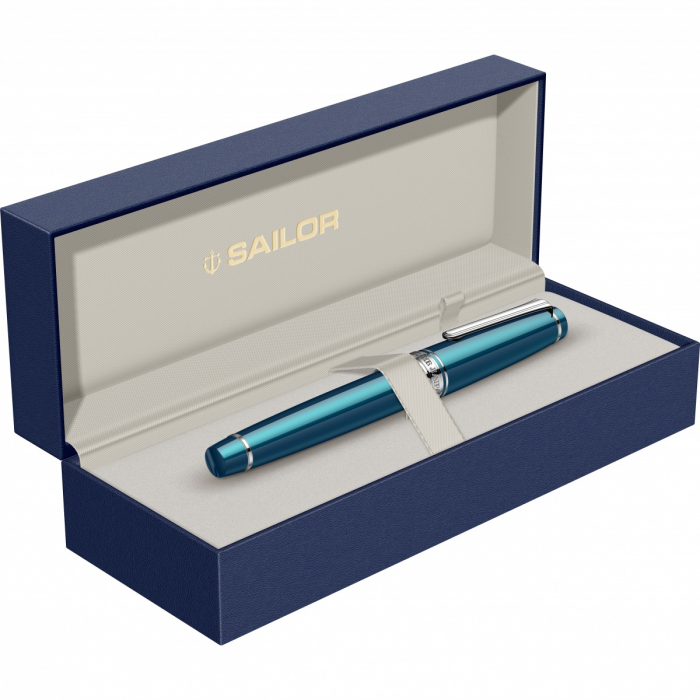 Stilou Pro Gear Slim Size Sapporo Metallic Blue RHT 14K, Sailor [5]