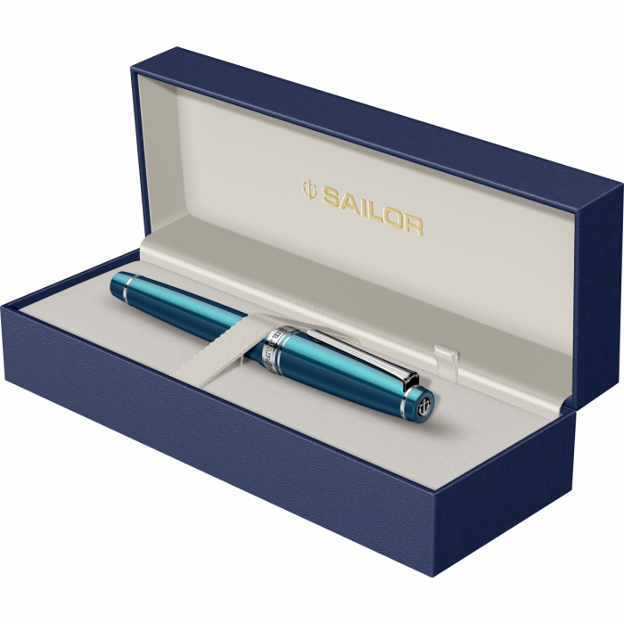 Stilou Pro Gear Slim Size Sapporo Metallic Blue RHT 14K, Sailor [2]