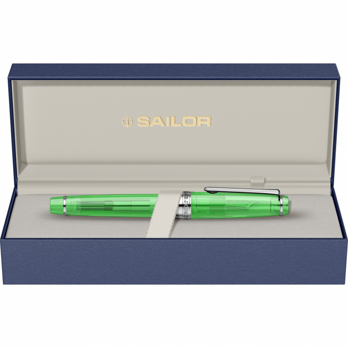 Stilou Pro Gear Transparent Green RHT, Slim Size 14K, Sailor [8]