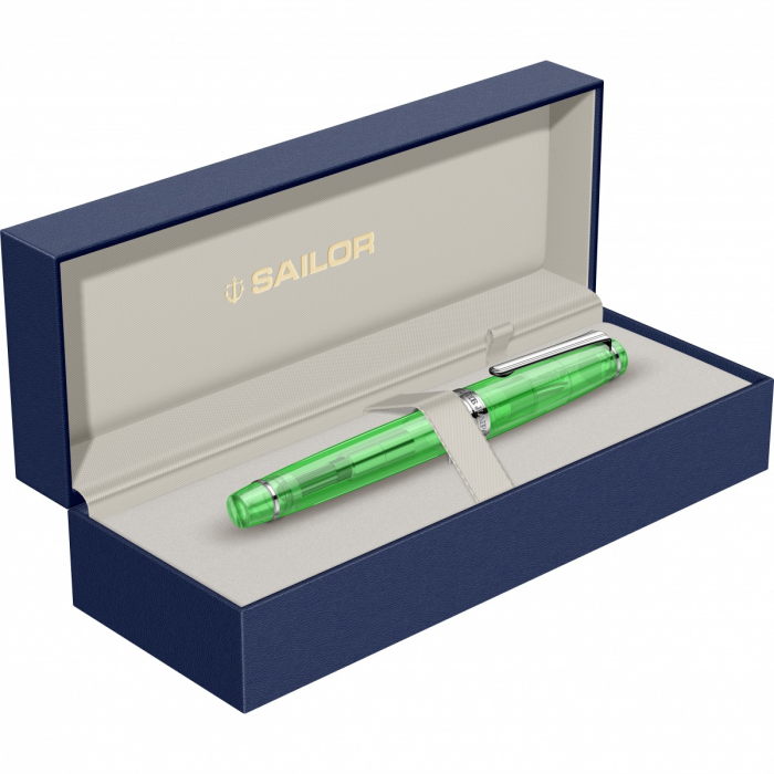Stilou Pro Gear Transparent Green RHT, Slim Size 14K, Sailor [9]