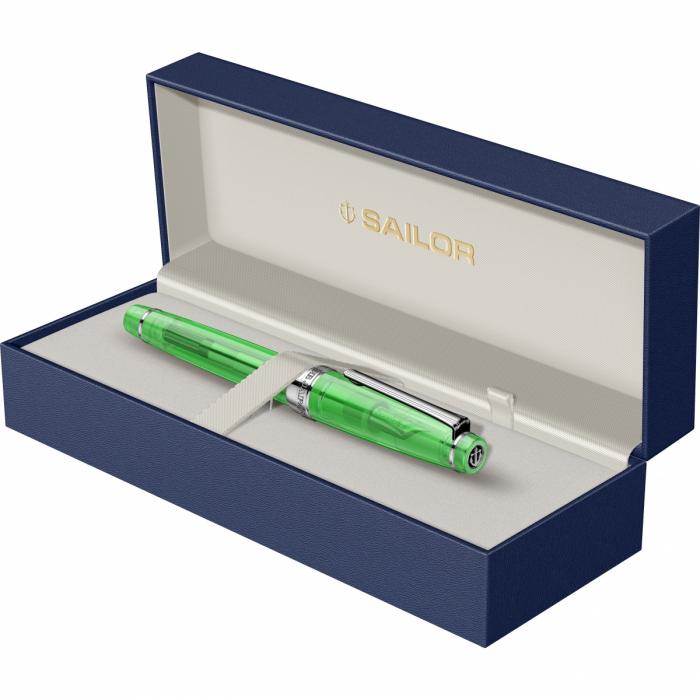 Stilou Pro Gear Transparent Green RHT, Slim Size 14K, Sailor [2]
