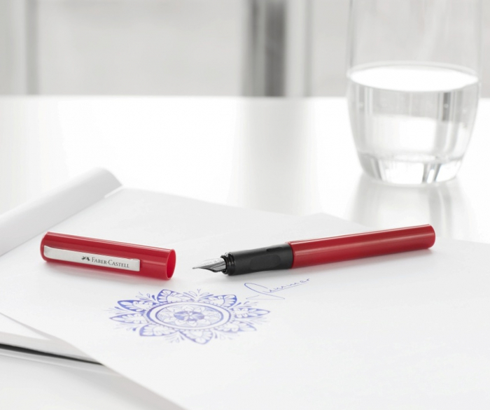 Stilou Scolar Rosu si 6 Cartuse in Blister, Faber-Castell [2]