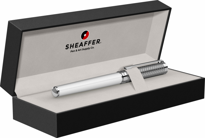 Stilou Sheaffer Intensity White & Engraved Chrome Spiral CT [6]