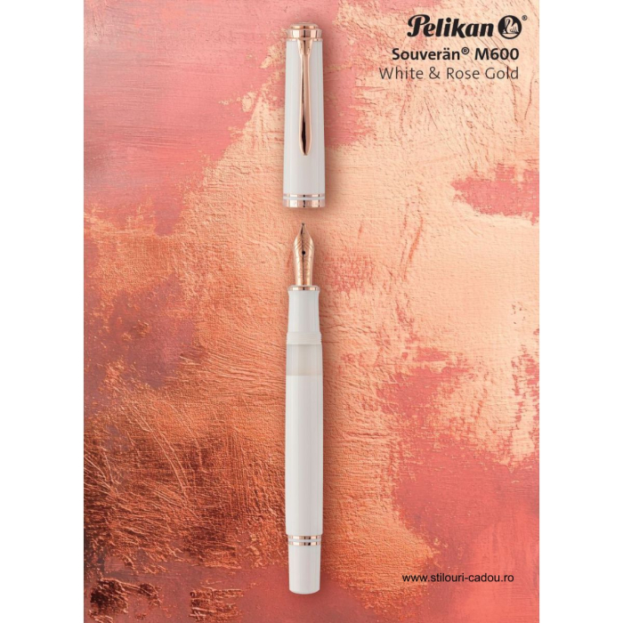 Stilou Souveran M600 White & Rose Gold, Pelikan -Editie Speciala 2025 [6]