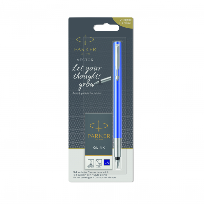 Stilou Vector blue + set 5 cartuse albastre, Parker [1]