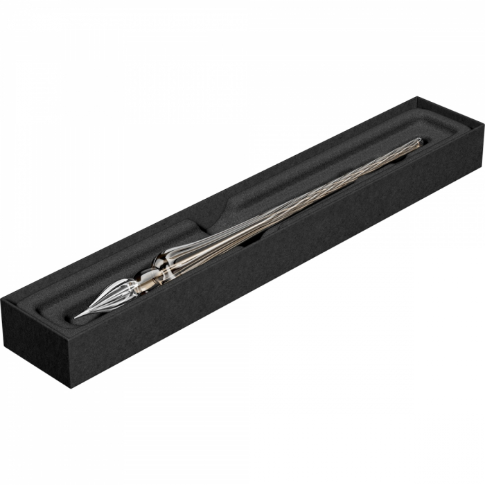 Toc Caligrafic de Sticla 18 cm Round Glass Pen Black, Jacques Herbin [2]