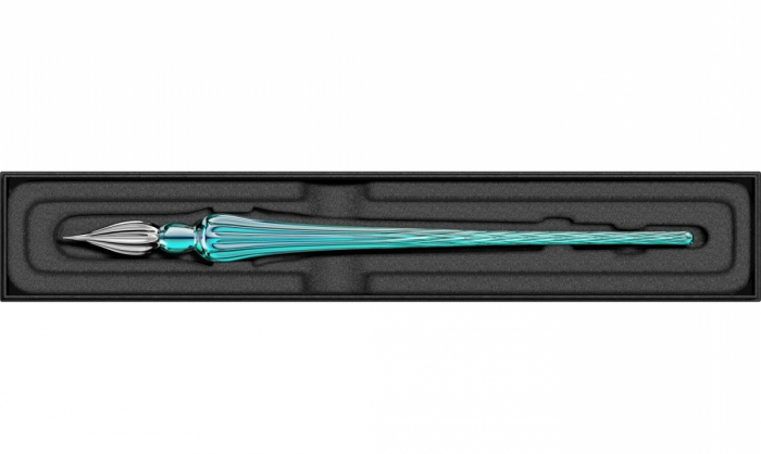 Toc Caligrafic de Sticla 18 cm Round Glass Pen Emerald, Jacques Herbin [5]