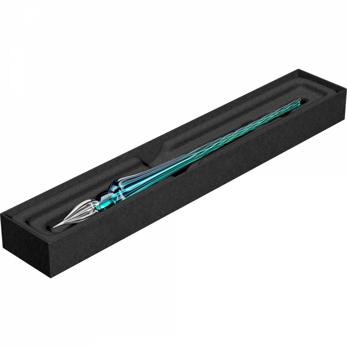 Toc Caligrafic de Sticla 18 cm Round Glass Pen Emerald, Jacques Herbin [2]