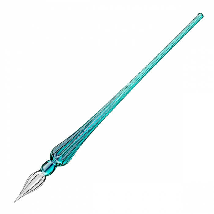 Toc Caligrafic de Sticla 18 cm Round Glass Pen Emerald, Jacques Herbin [1]