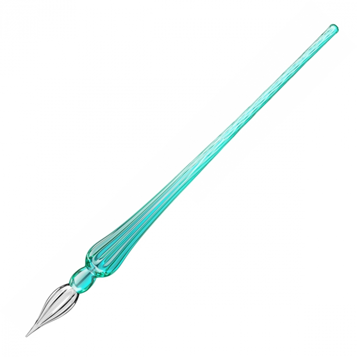 Toc Caligrafic de Sticla 18 cm Round Glass Pen Turquoise, Jacques Herbin [1]