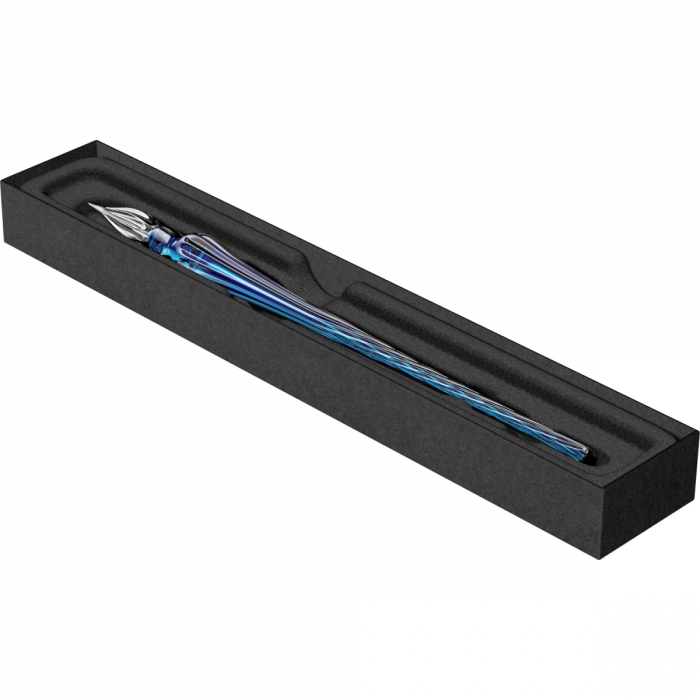 Toc Caligrafic de Sticla 18 cm Round Glass Pen Navy Blue, Jacques Herbin [7]