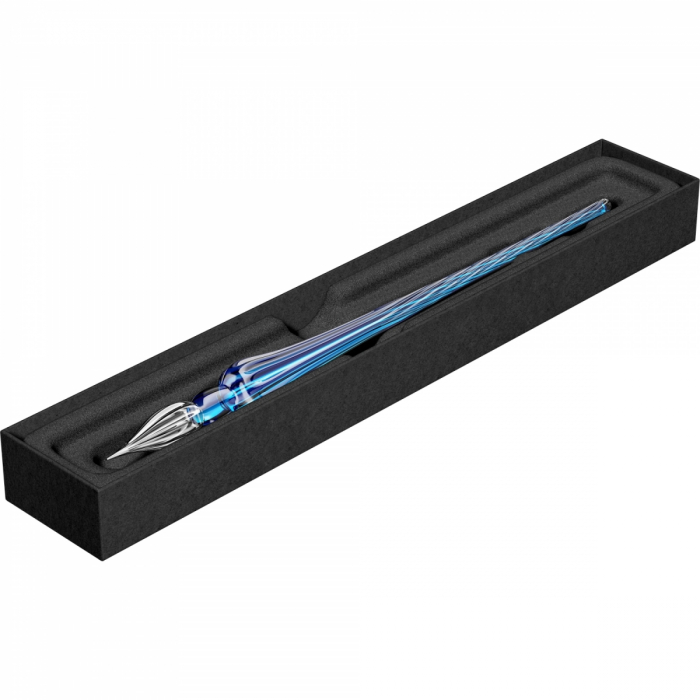 Toc Caligrafic de Sticla 18 cm Round Glass Pen Navy Blue, Jacques Herbin [6]