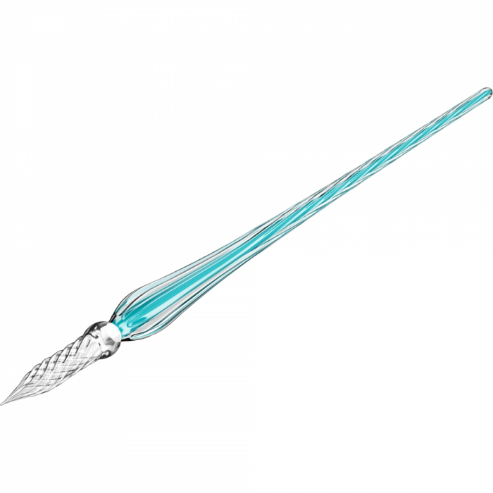 Toc Caligrafic de Sticla 18 cm Twisted Glass Pen Blue Azur, Jacques Herbin [3]