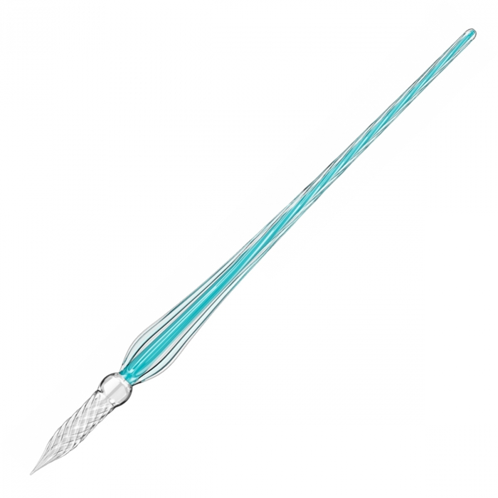 Toc Caligrafic de Sticla 18 cm Twisted Glass Pen Blue Azur, Jacques Herbin [1]