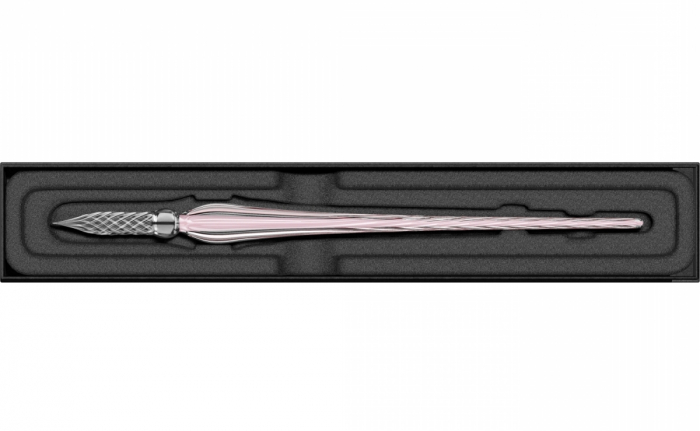 Toc Caligrafic de Sticla 18 cm Twisted Glass Pen Pale Pink, Jacques Herbin [5]