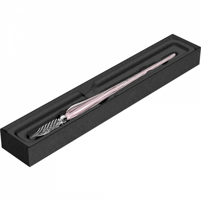 Toc Caligrafic de Sticla 18 cm Twisted Glass Pen Pale Pink, Jacques Herbin [2]