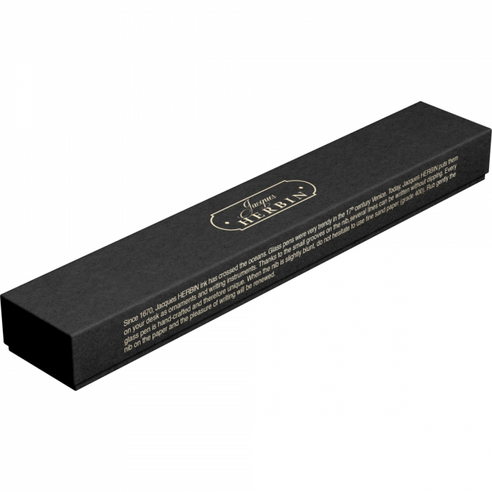 Toc Caligrafic de Sticla 18 cm Round Glass Pen Black, Jacques Herbin [6]