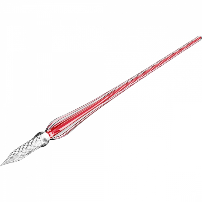 Toc Caligrafic de Sticla 18 cm Twisted Glass Pen Red, Jacques Herbin [3]